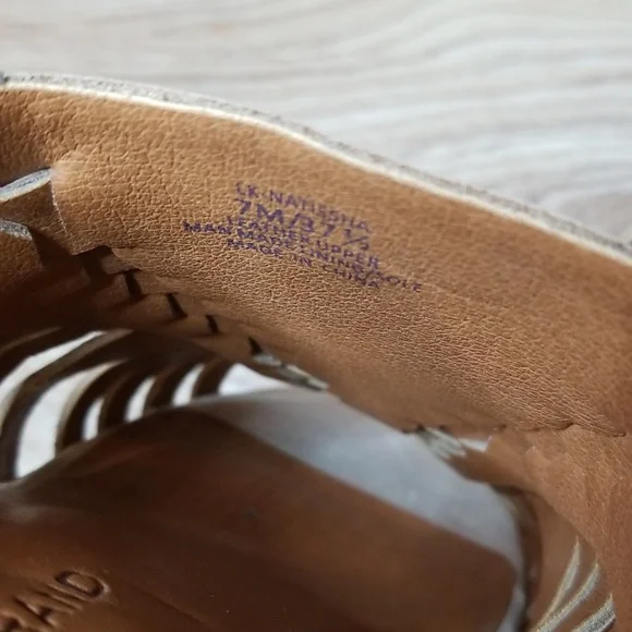 Lucky Brand Natissha Slingback Open Toe Low Tan Block Heel Shoes Size 7 - Picture 10 of 13